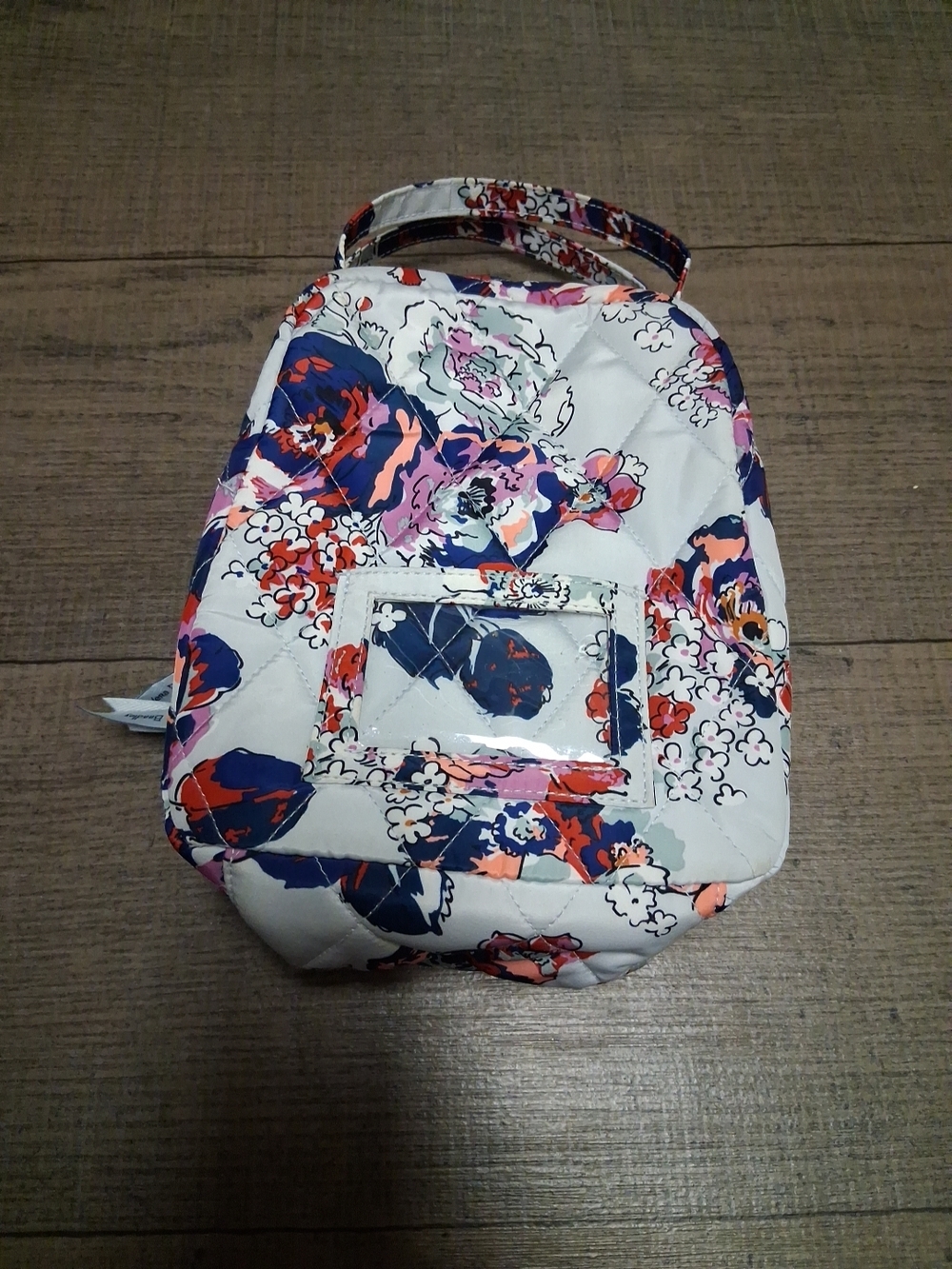 Quilted Floral Vera Bradley Lunch Box - White Navy Pink
